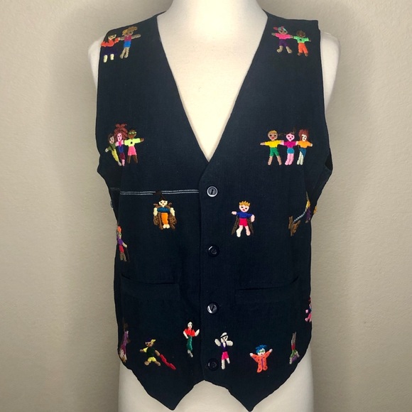 Children Of The World Colorful Embroidered Vest - Picture 1 of 6
